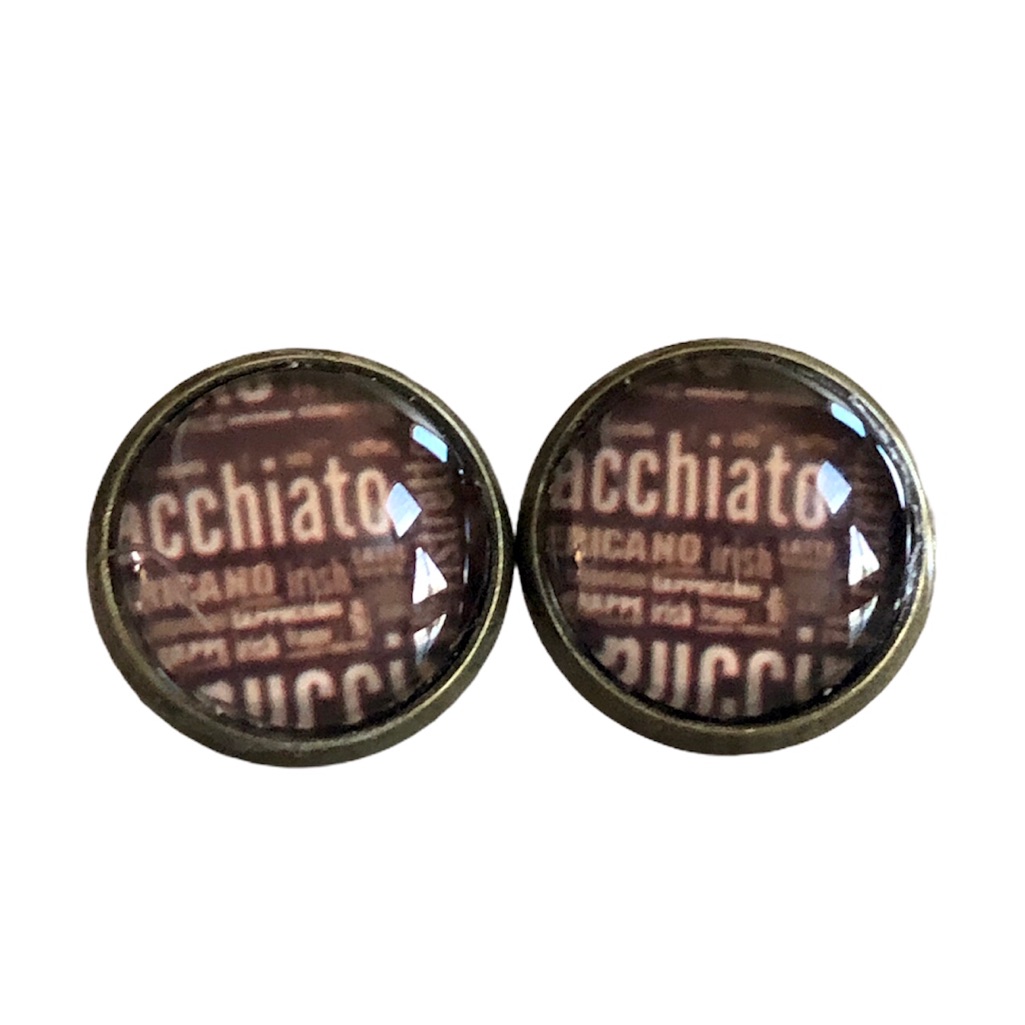 3/$15 Retro Coffee Bronze Earrings